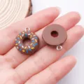 Colgante de rosquilla de resina para hacer joyas pulsera collar llavero bricolaje - Donut Redondo (17185)