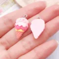 Cartoon DIY hars ijsjes hanger charm voor ketting oorknoppen sieraden maken variant - Meerdere Lagen IJshoorTje (24464) / 1 Stuk (25x13x6.5mm) / Roze