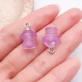 Ciondolo fungo in resina viola glitterata per collana e orecchini fai da te 2pz - Fungo Glitterato / 1 Pezzo/Confezione (17.5x12x12mm) / Viola