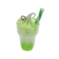 Ciondolo tazza milkshake gelato verde bianco accessorio gioielli DIY per collana bracciale - Tazza per Bevande Gelato Sundae (17208) / 1 Pezzo/Confezione / Verde erba