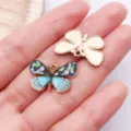 Enamel Butterfly Charms Pendant for DIY Jewelry Making Bracelet Necklace Handcrafted - Vintage Printed Butterfly (27629)