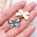 Enamel butterfly charms metal pendants for DIY jewelry making bracelets necklaces earrings. - Vintage Printed Butterfly (27631)