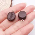 Colgantes de resina de grano de café marrón accesorios de joyería DIY para pulsera collar. - Grano de Café (24108)