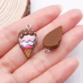 Colgante de helado de resina accesorios para hacer joyas de bricolaje pulsera collar llavero. - Cono de Helado Multicapa (24463)