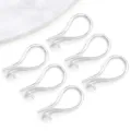Silver DIY Earring Hooks with Pin Support, 6pcs Craft Findings for Jewelry Making Accessories - No. 026 Pin Pad Ear Hook (T85) / 1 Piece (7x17mm) / Silver