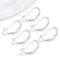 Silver plated earring hooks for DIY jewelry making, secure teardrop loop findings. - No. 30 Ear Hook (T87)