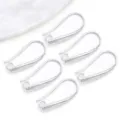 Silver earring hooks DIY jewelry findings, elegant metal wire ear wires for handmade tassel earrings studs. - Smooth Ear Hook (T391)