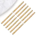 Χρυσοί μεταλλικοί ίσιοι σωλήνες DIY χάντρες κοσμήματα βραχιόλι αξεσουάρ κατασκευής - 1.5x20mm Facet Straight Tube / 1 Τεμάχιο/Συσκευασία / Χρυσό 18Κ