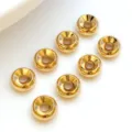 Perles d'espacement rondes dorées pour la fabrication de bijoux DIY et bracelets en métal. - Entretoise Roue Biseautée (T72)