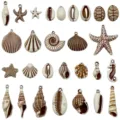 Brown edge shell starfish charms brown white ceramic DIY jewelry pendant accessories sku - Mixed 25 Acrylic Marine Series