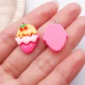 IJsje DIY hanger hars handgemaakte sieraden maken accessoires ketting armband sleutelhanger item - Kers Meerlagen Hoorntje (24480) / 1 Stuks/Verpakking (24x16.5x7mm) / Rozerood Onderkant Geel