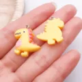 Leuke gele hars dinosaurussen bedels hangers voor DIY sieraden maken armbanden kettingen - Kleine dierendinosaurus (24510) / 1 stuk (24x19x5mm) / Geel