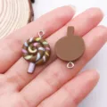 Colgante de piruleta de resina 3D accesorio de joyería DIY dulce para pulsera collar - Dije de Paleta (24576)