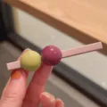 Pink geometric color block ball hair clip, cute sweet side bangs hairpin for women. - Pink