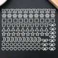 Set de dijes de perlas para uñas resina parte posterior plana DIY lazos estrellas - Parches de Perlas de Imitación Geométricos Huecos para Nail Art 10 Estilos Mezclados(BE24)