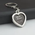 Silver metal heart photo frame keychain love couple key ring souvenir gift pendant beautiful - Heart-shaped Photo Frame / Silver