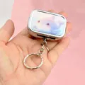 Portable metal pill box cute dolphin storage case rectangular keychain trinket container holder key ring - Dolphin Pill Box + Keychain