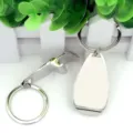 Portachiavi apribottiglie in metallo vuoto anello argento pratico apribirra per regali - Forma Goccia d'Acqua (GX-060)