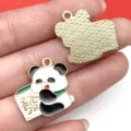 Lindo colgante de esmalte de aleación de panda accesorios de llavero de collar de joyería - Mahjong Rico (21540)