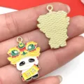 Estilo chino panda danza leon aleacion DIY joyas colgante collar accesorio ano nuevo - Danza del León Ruyi (21549)