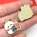 2025 Año Nuevo Estilo Chino Panda Esmaltado Aleación DIY Colgante Collar Accesorio - Bolsa de la Suerte Auspiciosa (21556)