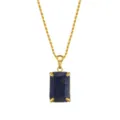 Χρυσή αλυσίδα με ορθογώνιο μενταγιόν lapis lazuli μινιμαλιστικό κοσμήματα μόδας στυλ. - 50cm / Χρυσό