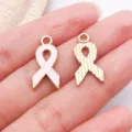 Breloque ruban rose, émail rose et pendentif en alliage or texturé pour bracelet DIY bijoux. - Nœud en Ruban / 1 Pièce (20.5x10mm) / Rose