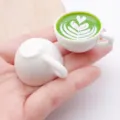 Miniature coffee cup resin charm DIY handmade jewelry accessory pendant cute tiny latte art. - Glowing Rainbow Light Latte Art Coffee Cup (24791)