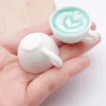 Miniature resin coffee cup charms DIY handmade pendant accessories jewelry making crafts cute - Glowing Rainbow Light Latte Art Coffee Cup (24792)