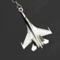 Silver Fighter Jet Metal Keychain Aviator Pendant Toy Gift Model Fashion Accessories - J-16 Fighter Jet