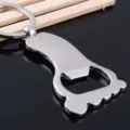 Portachiavi apribottiglie in metallo a forma di piede, cavatappi creativo per birra. - Forma Impronta (GX-023)