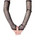 Schwarze Pailletten lange Handschuhe 1920er Jahre Gatsby Party Kostüm Tanz Handschuhe - Einheitsgröße / Schwarz