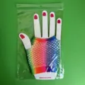 Rainbow fishnet gloves elastic mesh short colorful party hip hop fingerless gloves SKU display - Short / Hand Card Packing / Colorful