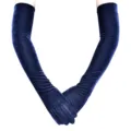 Lange Samthandschuhe für Damen, elegante dunkelblaue Abendkleid Accessoires für den Herbst. - Einheitsgröße / Marineblau