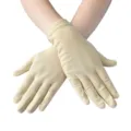 Damen kurze Milchseide Stretch Handschuhe atmungsaktiv weich gelb elegante Party Handschuhe - Einheitsgröße / Hautfarben