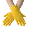Gelbe elastische Satinhandschuhe für Damen, kurze atmungsaktive dünne Handschuhe für Tanz. - Einheitsgröße / Gelb