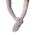 54cm lange weiße spitzen handschuhe volle finger elegante braut hochzeit tanz sonnenschutz - Einheitsgröße / Kartonverpackung / Weiß