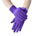 Elegante violette elastische Seidenkurzhandschuhe für Damen, atmungsaktiver Tanzauftritt. - Einheitsgröße / Lila