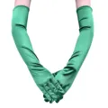 Elegante lange grüne Satin-Abendhandschuhe für Damen, perfekt für Partys und Vintage-Kostüme. - Einheitsgröße / Über dem Ellbogen Lang (Mit Kartonverpackung) / Dunkelgrün