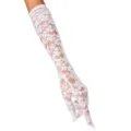 Elegante weiße lange Spitzenhandschuhe für Damen, Braut Accessoires und Sonnenschutz Sommer. - Kartenverpackung / Weiß