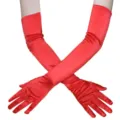Lange rote Satin Handschuhe fur Damen Abendparty Hochzeit Opernball Kostum Zubehor. - Einheitsgröße / Rot Papierkartenverpackung
