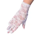 Elegante weiße kurze Spitzenhandschuhe für Damen, ideal für Sonnenschutz, Fahren und Partys. - Einheitsgröße / Weiß