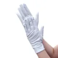 Weisse formelle kurze Handschuhe elegante Stretch-Satin-Handschuhe für Tanz Party Hochzeit - Einheitsgröße / Weiß