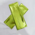 Glanzende groene metallieke handschoenen, lange vingerloze handschoenen voor feest. - Eén maat / Lichtgroen