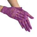 Damen lila spitze kurze sonnenschutz handschuhe für auto fahren sommer reise fotografie - Einheitsgröße / Fuchsie