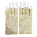 Damen Spitzen Fingerlose Handschuhe Kurze Sonnenschutz Hochzeit Party Netz Handschuhe - Einheitsgröße / Halbfinger / Beige (Mit Papierkarte Verpackung)