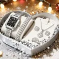 Set regalo orologio donna quarzo quadrato con strass scintillanti e design elegante di dettaglio. - Orologio Con Quadrante Nero E Set Di Gioielli (Senza Scatola)