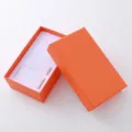 Scatola regalo rettangolare arancione con inserto in schiuma bianca per orologi e gioielli - Scatola di Imballaggio Regalo (BOX10) / Confezione singola (circa 10x10x6cm) / Arancione