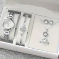 Elegante set di gioielli da donna con orologio braccialetto collana e orecchini - Set 1 con Gioielli