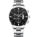 Orologio al quarzo uomo grande quadrante cinturino acciaio cronografo business top - Stile 10